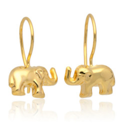 ZŁOTE kolczyki bigiel słoń ZŁOTO 585