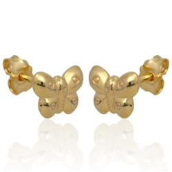 ZŁOTE kolczyki sztyft motyl ZŁOTO 585