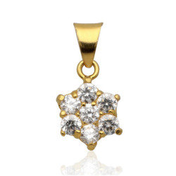 Złota zawieszka Wisior kwiaty kwiatek z cyrkoniami ZŁOTO 585