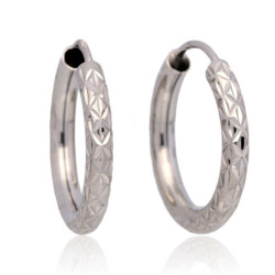 ZŁOTE kolczyki KOŁA 12 mm diamentowane KÓŁKA ZŁOTO 585