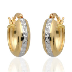 ZŁOTE kolczyki angielskie zapięcie diamentowane KÓŁKA ZŁOTO 585
