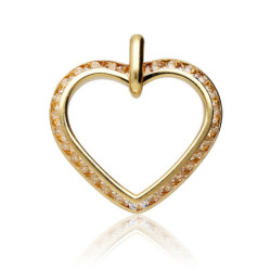 Złota zawieszka Wisior SERCE serduszko z cyrkoniami ZŁOTO 585