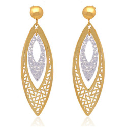 ZŁOTE kolczyki sztyft wiszące diamentowane ZŁOTO 585