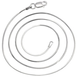 Łańcuszek SREBRNY damski ŻMIJKA linka 75 cm SREBRO 925 pełny 1 mm