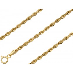 Złoty łańcuszek kordel gruby 50 cm, złoto 585, 3mm