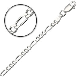 Łańcuszek SREBRNY męski FIGARO 75 cm SREBRO 925 pełny 3.1 mm