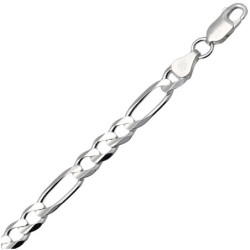 Łańcuszek SREBRNY męski GRUBY FIGARO 45 cm SREBRO 925 pełny 6.6 mm