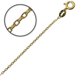 Łańcuszek SREBRNY damski Ankier 50 cm pozłacany SREBRO 925 1.3 mm