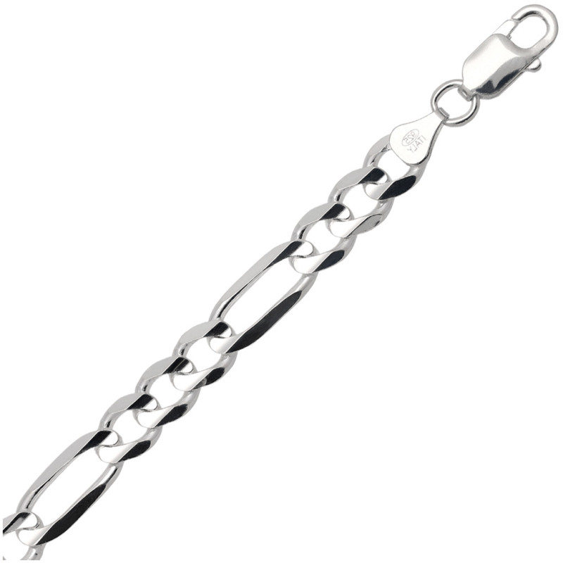 Bransoletka SREBRNA męska GRUBA FIGARO 22 cm SREBRO 925 pełna 7.5 mm