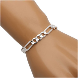 Bransoletka SREBRNA męska GRUBA FIGARO 22 cm SREBRO 925 pełna 7.5 mm