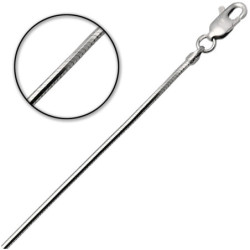 Łańcuszek SREBRNY damski ŻMIJKA linka 50 cm rodowany SREBRO 925 1.6 mm