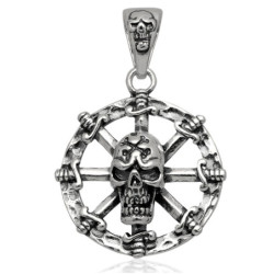 Srebrna ZAWIESZKA wisior CZASZKA STER oksydowany SREBRO 925