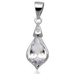 Srebrna ZAWIESZKA wisior GRECKI WZÓR z cyrkoniami rodowany SREBRO 925