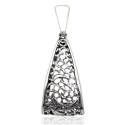 Srebrna ZAWIESZKA wisior RÓŻA oksydowany SREBRO 925