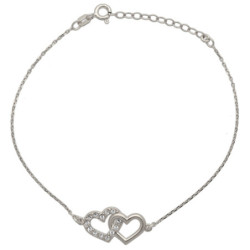 Bransoletka srebrna damska z cyrkoniami rodowana 17-20 cm SREBRO 925