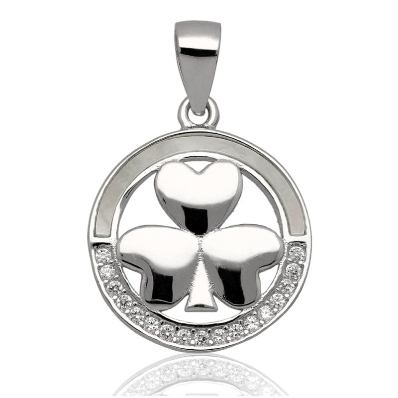 Srebrna ZAWIESZKA wisior KONICZYNKA OKRĄGŁY z cyrkoniami 925