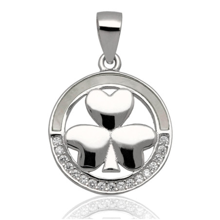 Srebrna ZAWIESZKA wisior KONICZYNKA OKRĄGŁY z cyrkoniami 925