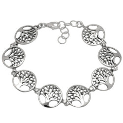 Bransoletka srebrna damska drzewo oksydowana 19-22 cm SREBRO 925