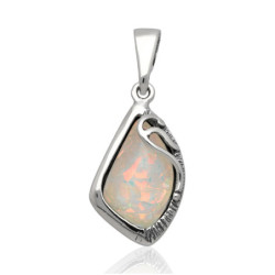 Srebrna ZAWIESZKA wisior z opalem oksydowany SREBRO 925