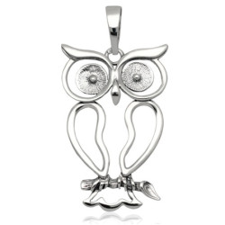 Srebrna ZAWIESZKA wisior SOWA oksydowany SREBRO 925