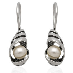 Kolczyki SREBRNE BIGIEL z perełką SREBRO 925