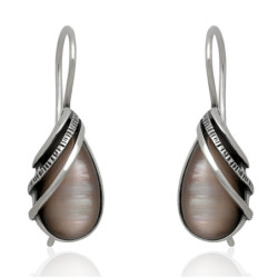 Kolczyki SREBRNE BIGIEL z masą perłową SREBRO 925