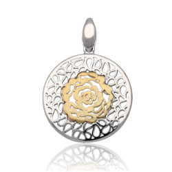 Srebrna ZAWIESZKA wisior RÓŻA OKRĄGŁY pozłacany SREBRO 925