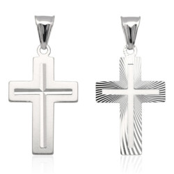 Krzyżyk Srebrny DIAMENTOWANY SREBRO 925