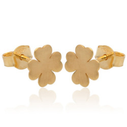ZŁOTE kolczyki sztyft koniczynka ZŁOTO 585