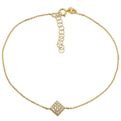 Bransoletka złota damska celebrytka rombik 18-21 cm ZŁOTO 585