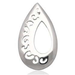 Srebrna ZAWIESZKA wisior ŁEZKA rodowany SREBRO 925