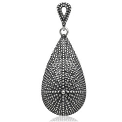 Srebrna ZAWIESZKA wisior ŁEZKA oksydowany 100 cm SREBRO 925