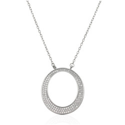 Naszyjnik srebrny damski z cyrkoniami rodowany 45-50cm SREBRO 925