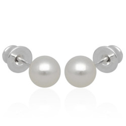 Kolczyki SREBRNE SZTYFT z perełką kulki SREBRO 925
