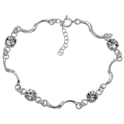 Bransoletka srebrna damska z cyrkoniami 19-21 cm SREBRO 925