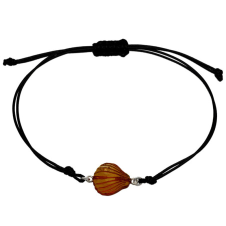 Bransoletka z bursztynem muszelka bursztyn