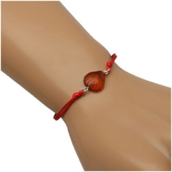 Bransoletka z bursztynem muszelka bursztyn