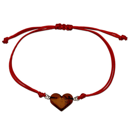 Bransoletka z bursztynem serce bursztyn