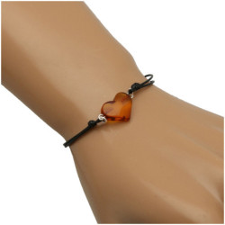 Bransoletka z bursztynem serce bursztyn