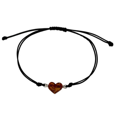 Bransoletka z bursztynem serce bursztyn