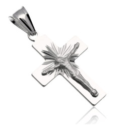 Krzyżyk Srebrny z JEZUSEM zawieszka KRZYŻ z wizerunkiem SREBRO 925