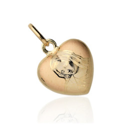 Złoty Medalik Matka Boska BOLESNA SERCE ZŁOTO 585