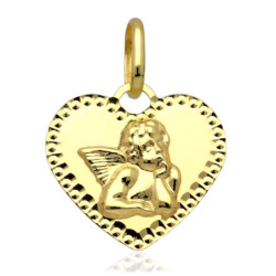 Złota zawieszka Wisior aniołek SERCE serduszko ZŁOTO 585