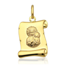 Złoty Medalik Matka Boska CZĘSTOCHOWSKA PAPIRUS ZŁOTO 585