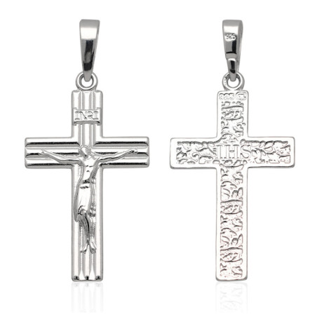 Krzyżyk Srebrny z JEZUSEM zawieszka KRZYŻ z wizerunkiem SREBRO 925
