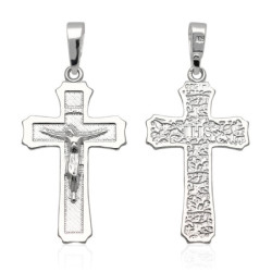 Krzyżyk Srebrny z JEZUSEM zawieszka KRZYŻ z wizerunkiem SREBRO 925