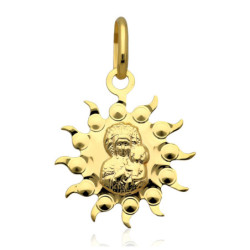 Złoty Medalik Matka Boska CZĘSTOCHOWSKA SŁONECZKO ZŁOTO 585