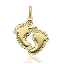 Złota zawieszka Wisior STOPY stópki ZŁOTO 585