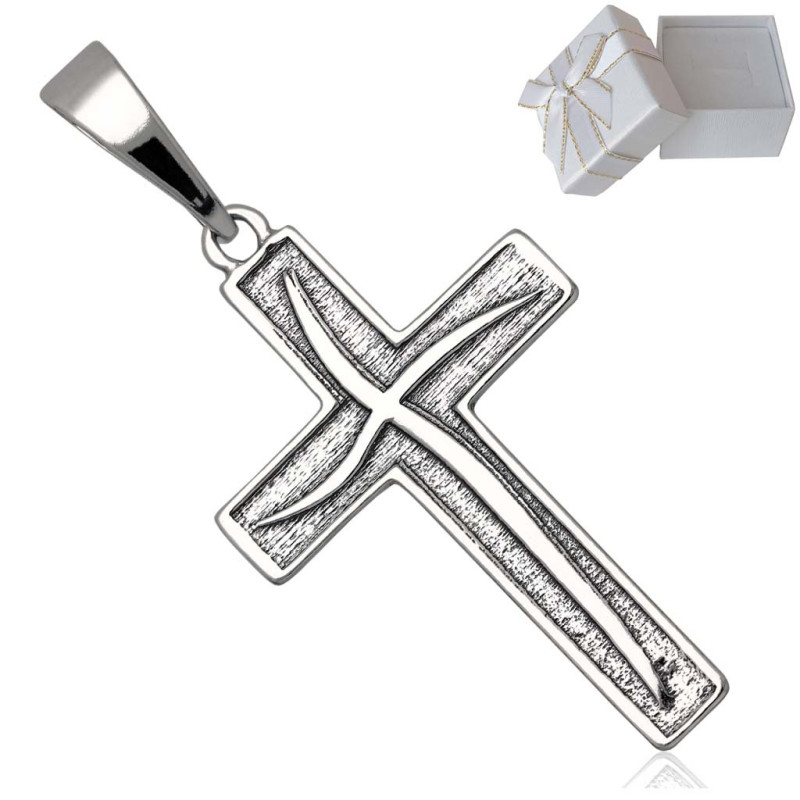 Krzyżyk Srebrny oksydowany SREBRO 925