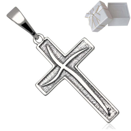 Krzyżyk Srebrny oksydowany SREBRO 925